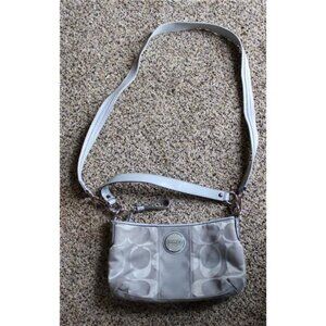 Coach Y2K Signature Pale Blue F17439 C 2 Way Bag Purse Patent Leather